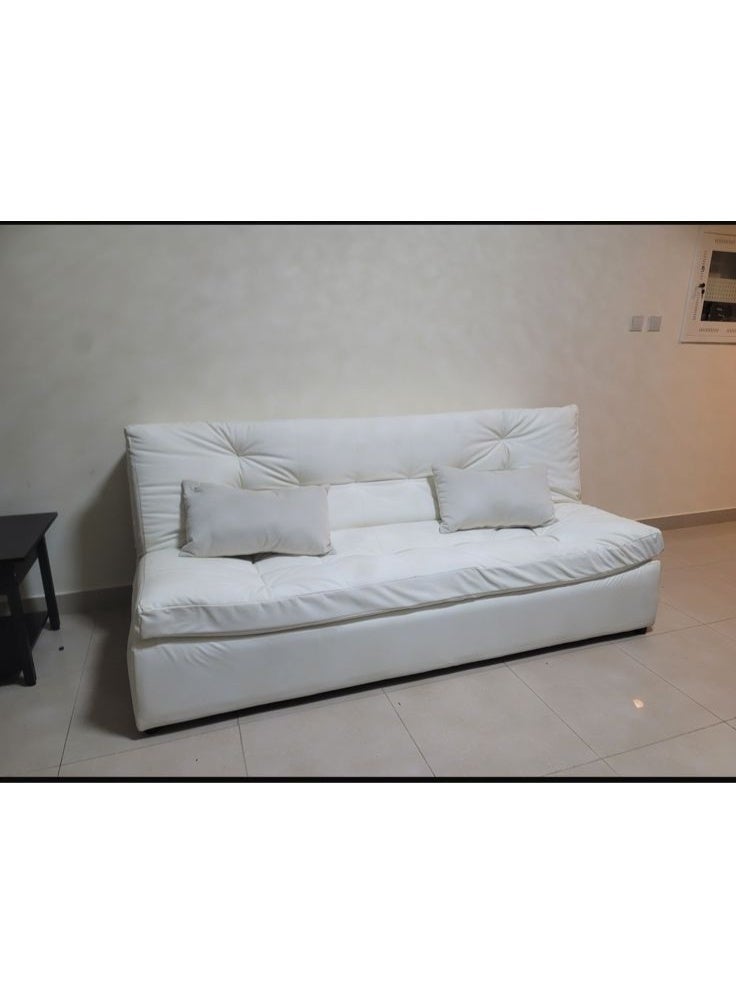 Zayn comforts Double Sofa Bed Modern Fabric sofa, Convertible & Space-Saving Design for Living Rooms & Apartments (White) - Image 1